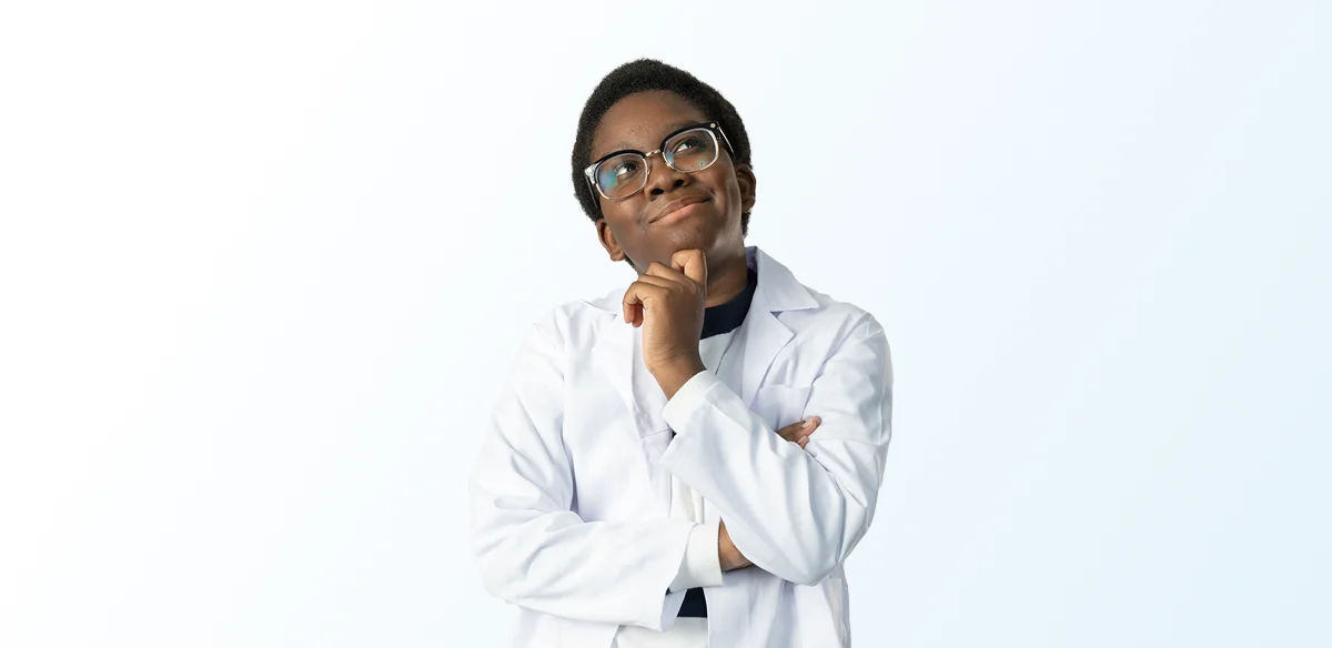 Student wearing glasses